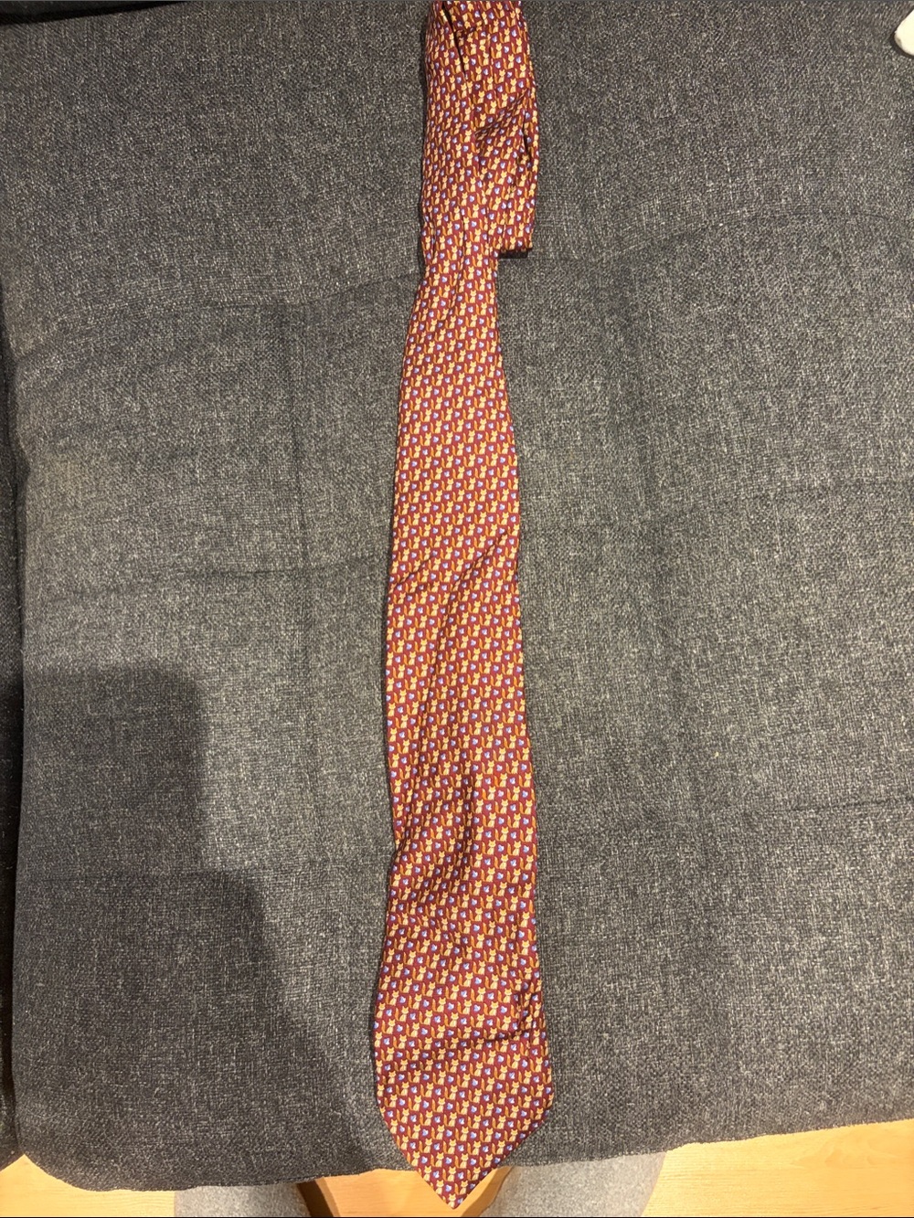 Silk Geometric Red Men's Tie - Classic Formal Accessory